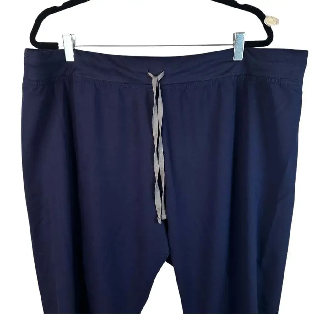 Workcore FIGS Technical Collection Scrub Pants Blue Tie Waist Plus Size XXL Tall